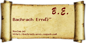 Bachrach Ernő névjegykártya